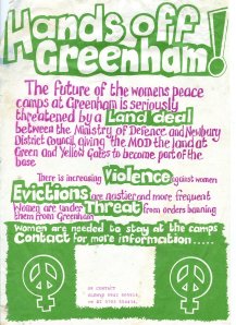 Hands off Greenham! poster
